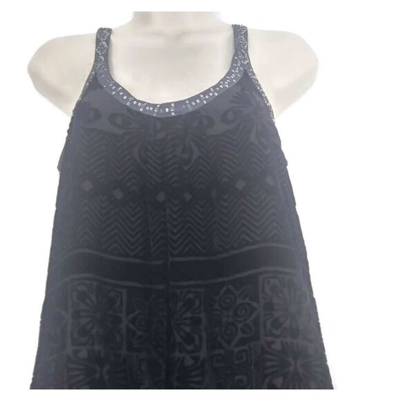 NWT Free People Silk Blend Strappy Black Velvet Mini Dress Size 10 - Picture 2 of 5